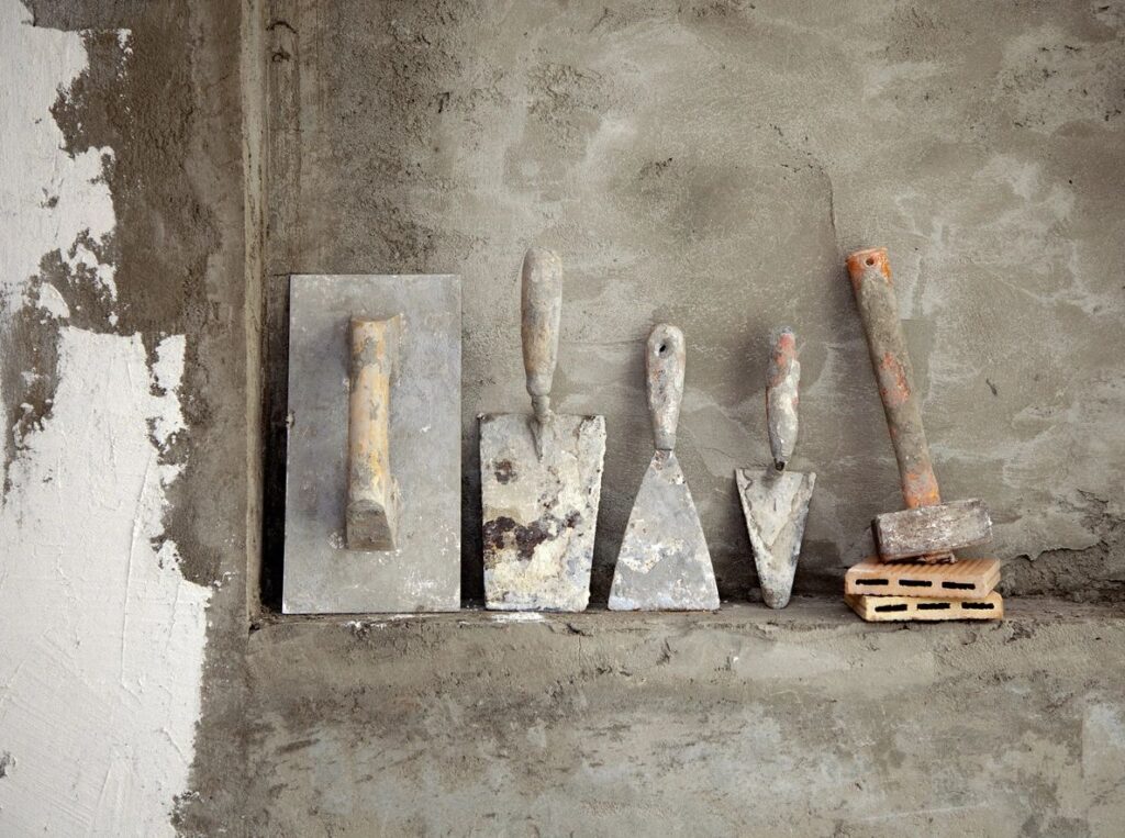 image of construction tools and concrete