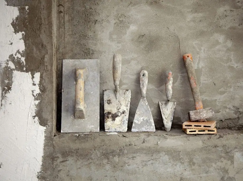 image of construction tools and concrete