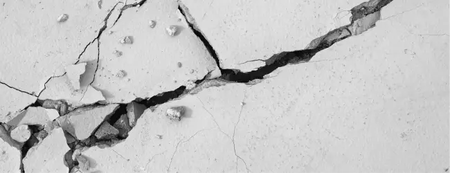 large crack in concrete