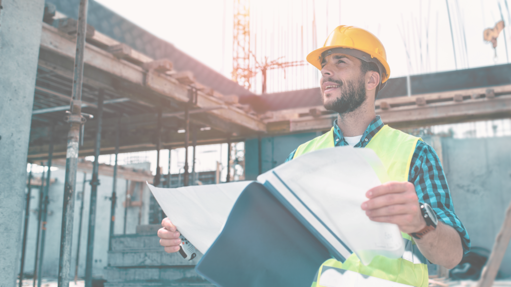 happy construction worker. cost control