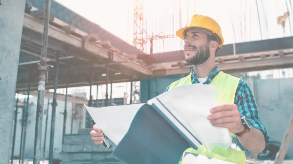 happy construction worker. cost control